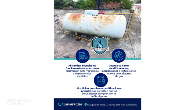 Verifigas Chiapas ¿Cuándo se requiere un dictamen de gas LP?